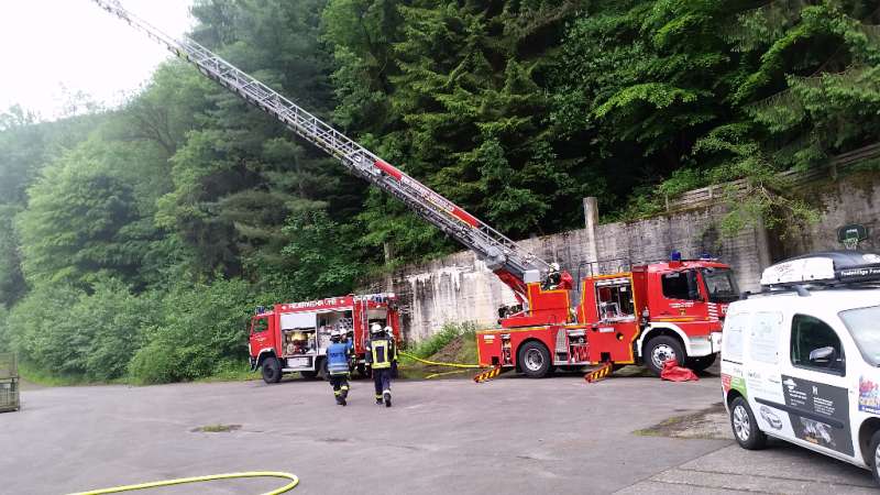 Übung im Sägewerk (Foto: Presseteam der Feuerwehr VG Lambrecht)