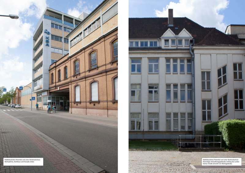 Werkpforte und KBA Turm und ehemaliges Verwaltungsgebäude (Foto: Stadt Frankenthal)