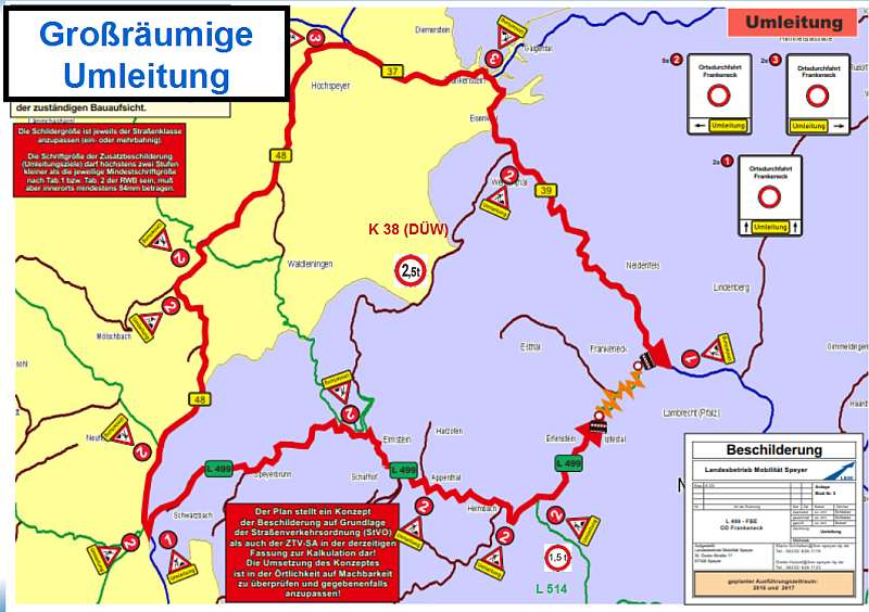 Großräumige Umleitung (Foto: LBM Speyer)