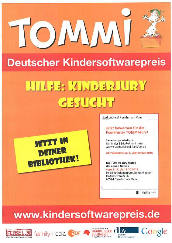 Der deutsche Kindersoftwarepreis TOMMI (Foto: Stadt Frankfurt am Main)