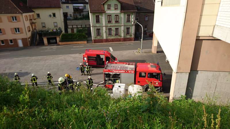 Der Waggon musste über den Bahndamm erreicht werden (Foto: Feuerwehr Presseteam der VG Lambrecht)