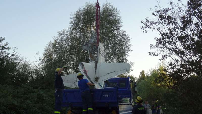 Das Flugzeugfrack wurde vom THW geborgen (Foto: THW Speyer)