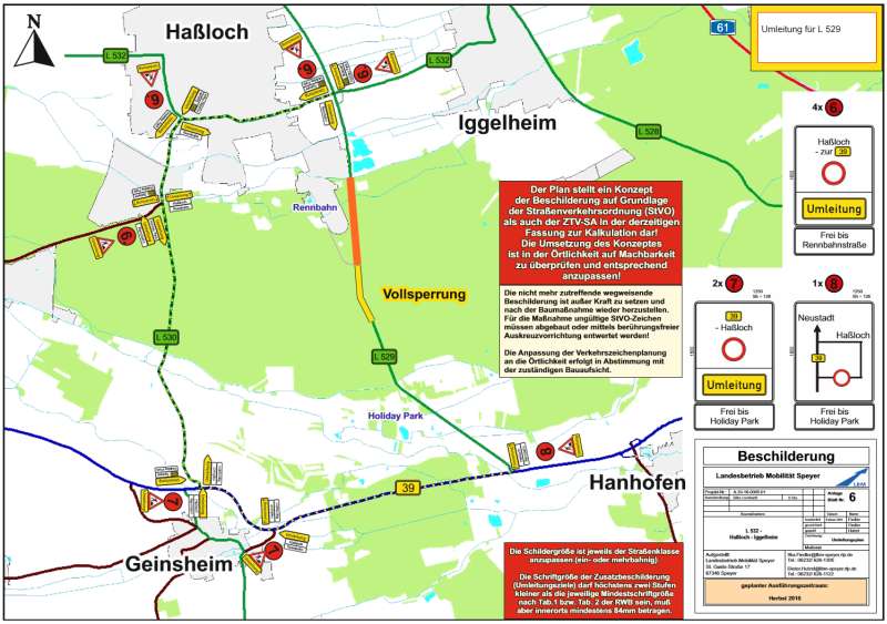 Umleitung für L529 (Karte: LBM Speyer)