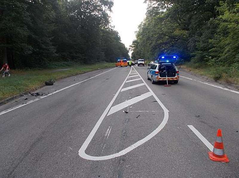 Teile des PKW sind links im Bild zu sehen (Foto: Polizei Speyer)