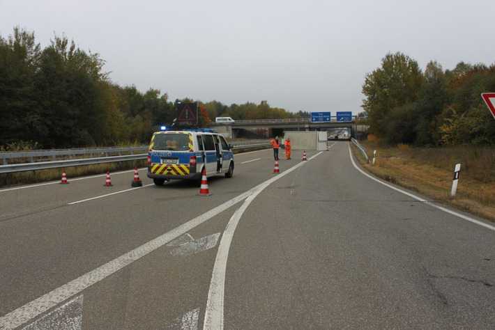 Die Unfallstelle auf der A62 bei Landstuhl