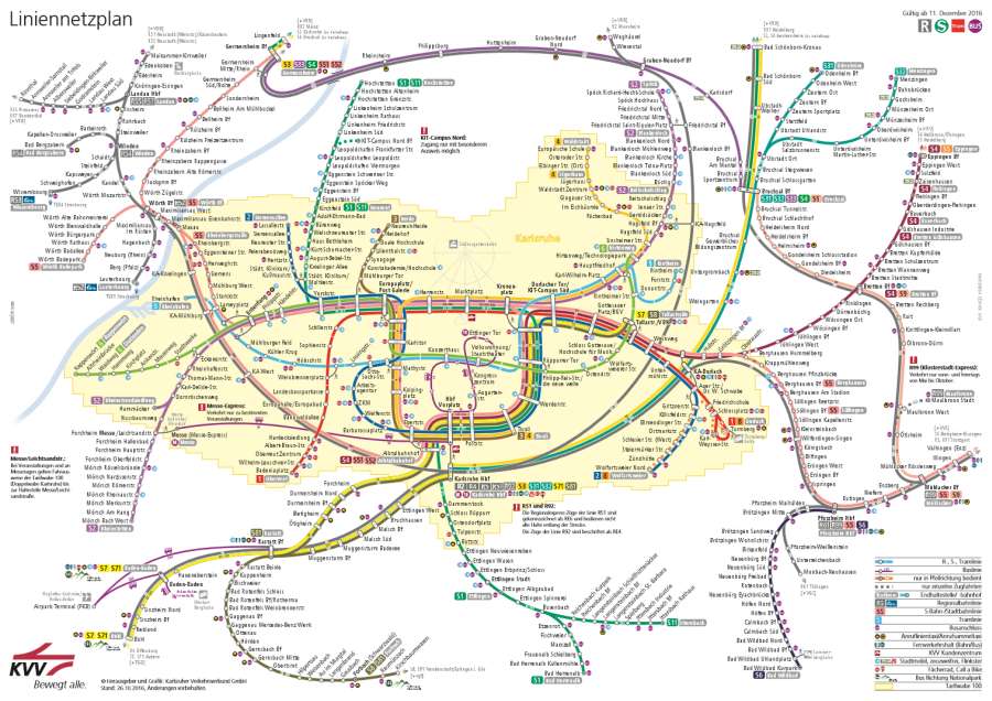 Neuer Liniennetzplan ab Dezember 2016 (Quelle: KVV)