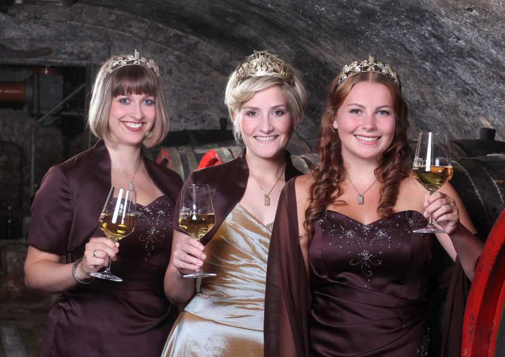 gruppe1_4Für sie sucht die Stadt Bingen Nachfolgerinnen. Prinzess Schwätzerchen Elena mit ihren Weinprinzessinnen Muriel (links) und Annika. (Foto: Stadt Bingen)
