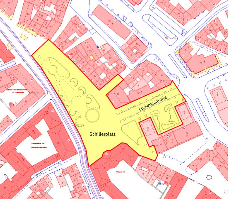 Räumlicher Geltungsbereich des Glasverbots am 23.02.2016 (Quelle: Stadt Mainz)