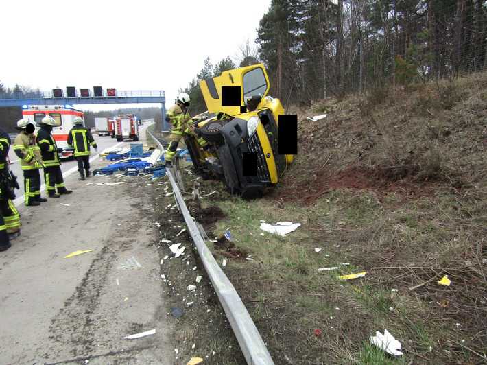 Zu hohe Geschwindigkeit war laut Polizei die Ursache für diesen Unfall, bei dem der Fahrer schwer verletzt wurde