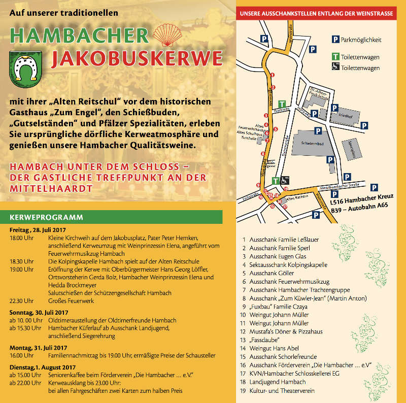 Flyer Jakobuskerwe 2017 (Quelle: Ortsverwaltung Hambach)