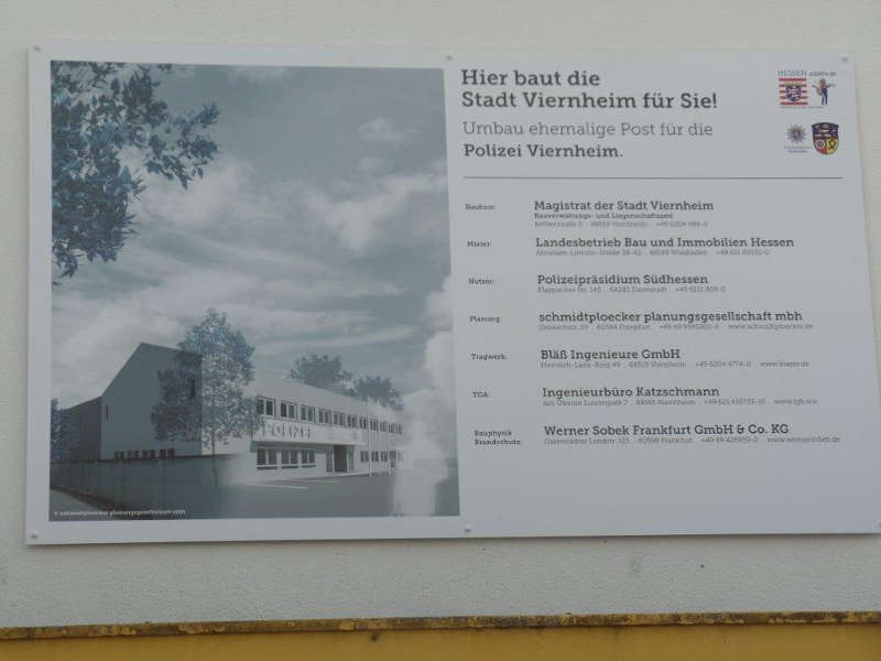 Das offizielle Bauschild (Foto: Stadt Viernheim)