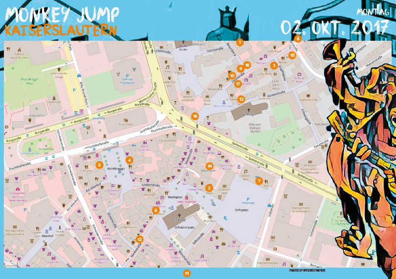 Die Locations am 02.10.17 (Quelle: MONKEY JUMP)