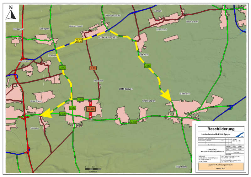 Ausgeschilderte Umleitungsstrecke (Quelle: LBM Speyer)
