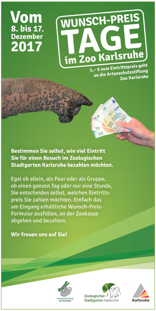 Wunsch-Preis-Tage im Zoologischen Stadtgarten (Quelle: Zoo Karlsruhe)