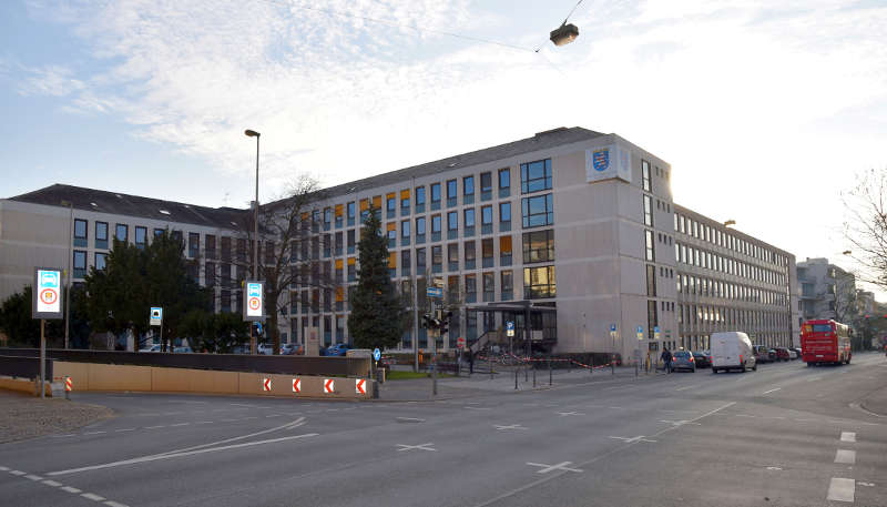 Das Wilhelminenaus des RP Darmstadt mit Eingang in der Wilhelminenstraße. (Quelle: Regierungspräsidium Darmstadt)