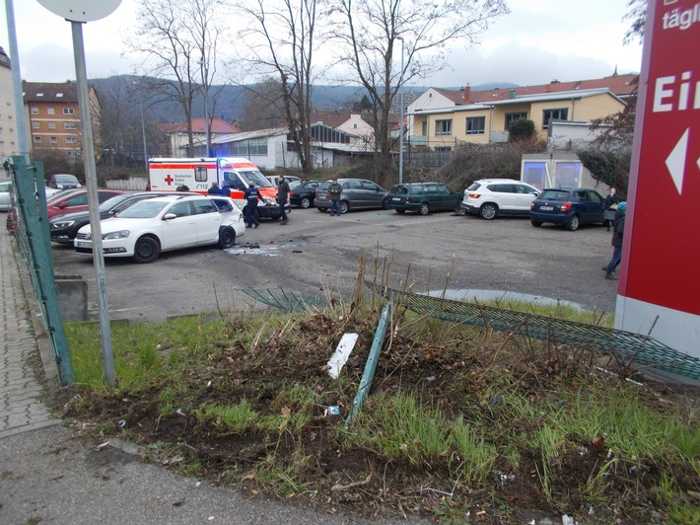 Unfallstelle Parkplatz