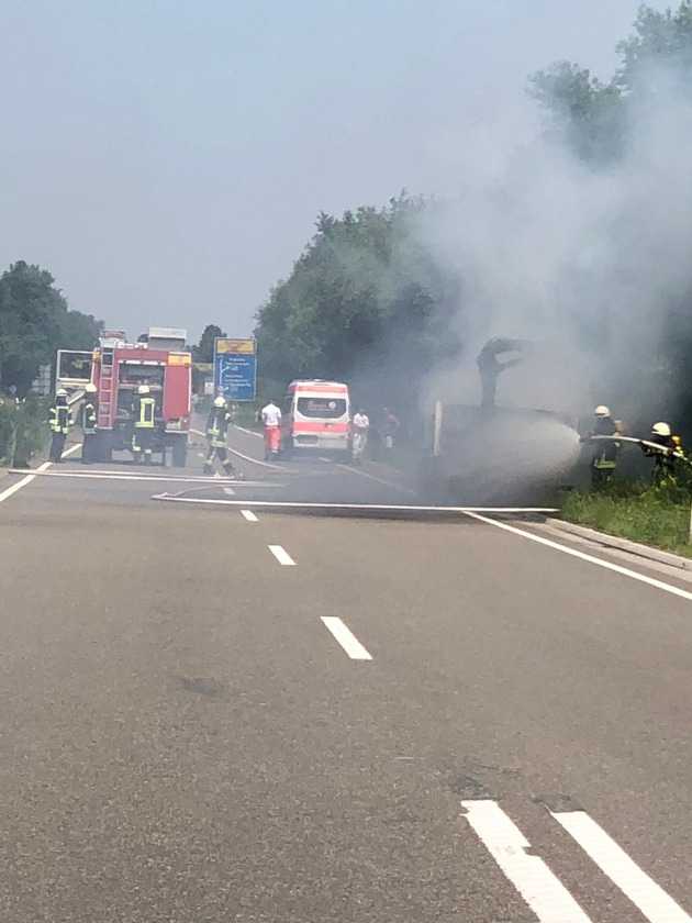 Brand eines Klein LKW