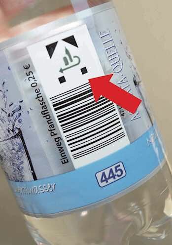Kennzeichnung Einwegflasche (Foto: Stadtverwaltung Worms)