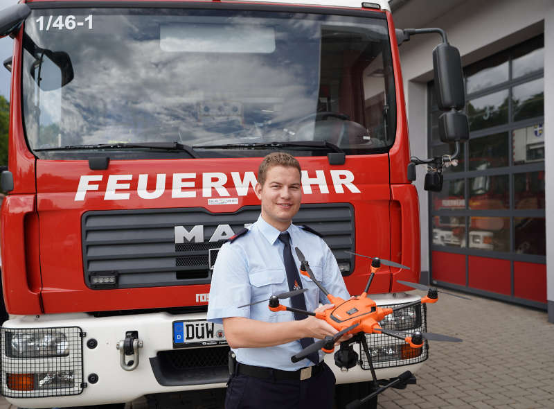 Die Drohne wird bei der Feuerwehr Deidesheim vorgehalten, die andere Drohne in Grünstadt (Foto: Holger Knecht)