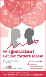 Bis zum 31. Oktober können engagierte Bürgerinnen und Bürger ihre Ideen für Landau beim Wettbewerb „Mitgestalten – Landau fördert Ideen“ einreichen. (Bildquelle: Stadtmarketing Landau)