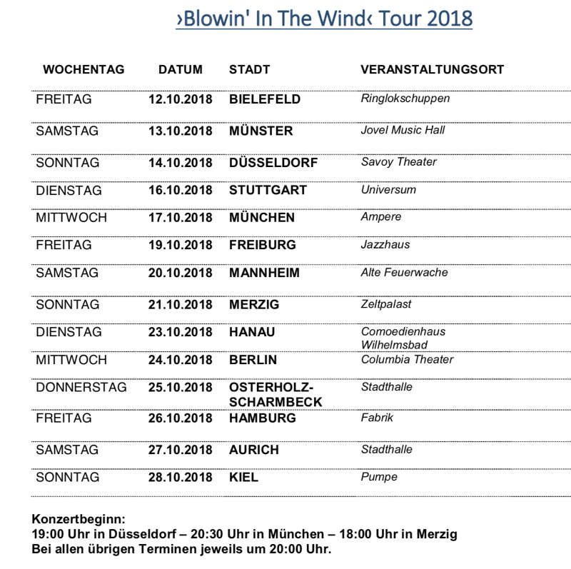 The Kilkennys Tour