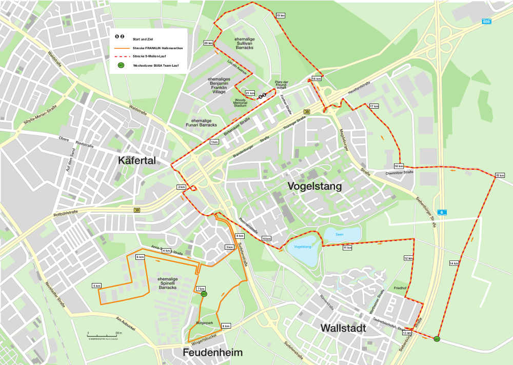 FRANKLIN Meilenlauf 2018 - Streckenplan