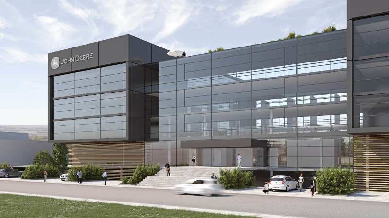 So soll das neue John Deere Verwaltungsgebäude in Walldorf aussehen (Foto: John Deere GmbH & Co. KG)