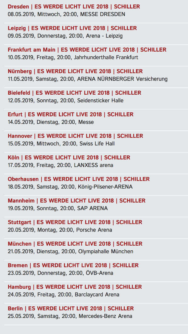 Schiller - Tournee 2019