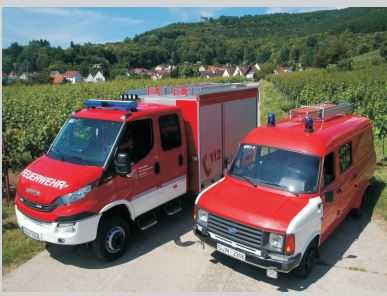 Feuerwehr Burrweiler Fahrzeuge zur Einweihung