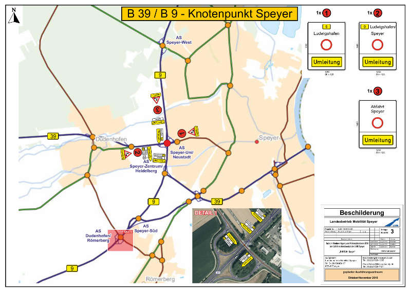 B 39 / B 9 - Umbau des Knotenpunktes bei Speyer (Quelle: LBM Speyer)