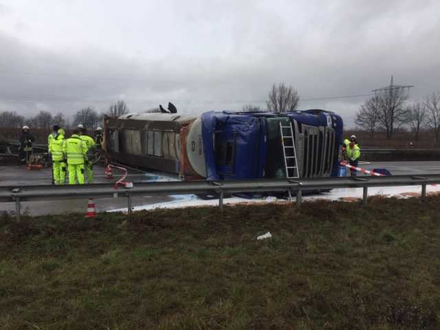 A65: Verunglueckter LKW vom 17-12-2018