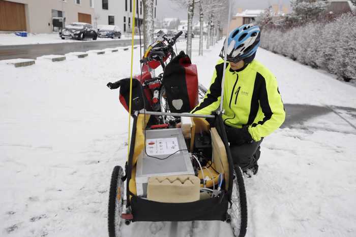 Schnee ist kein Problem, nur starker Wind bremst Oliver Fischer aus (Foto: Pfeifer)