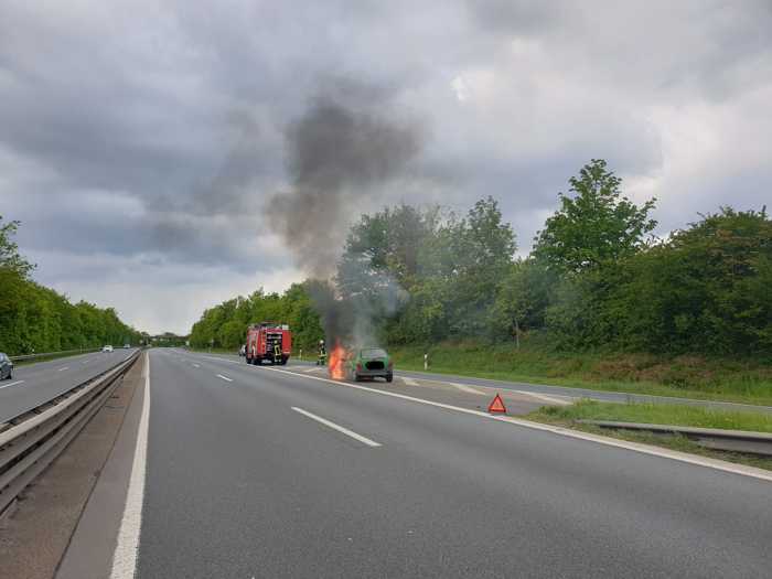 PKW Brand - A60 - Autobahndreieck Mainz