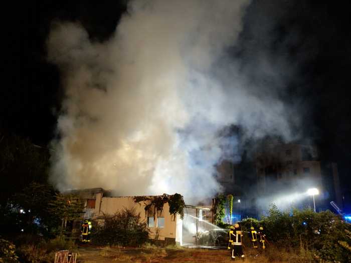 Feuer auf einer Baustelle in Niederrad © Feuerwehr Frankfurt