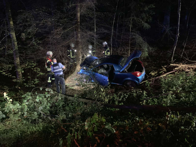 Verkehrsunfall auf der K 23 (Foto: Presseteam der Feuerwehr VG Lambrecht)