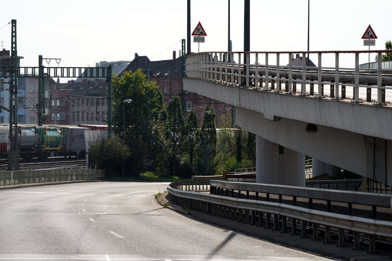 Ludwigshafen Hochstraße Süd Sperrung (Foto: Reinhard Schnell)