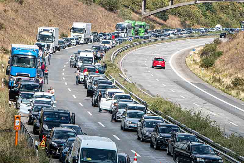 Unfall A 63 am Samstagnachmittag (Foto: Helmut Dell)