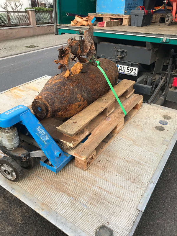 Die entschärfte Bombe (Foto: Stadtverwaltung Neustadt)