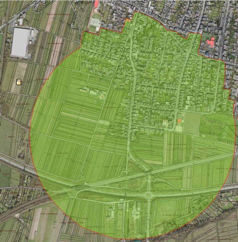 Das Evakuierungsgebiet am 30.01.2020 (Quelle: Stadtverwaltung Neustadt)