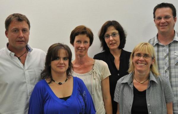 Seit 25 Jahren auf der Karriereleiter für Beamte (v. l.): Jens-Uwe Boywidt, Christine Trauth, Andrea Rau, Vera Fischer, Iris Kleber-Griebe und Alexander Held.