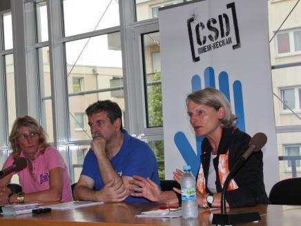 Bildungsbürgermeisterin Dr. Freundlieb auf der gemeinsamen Pressekonferenz mit dem Vorstand des CSD Rhein-Neckar