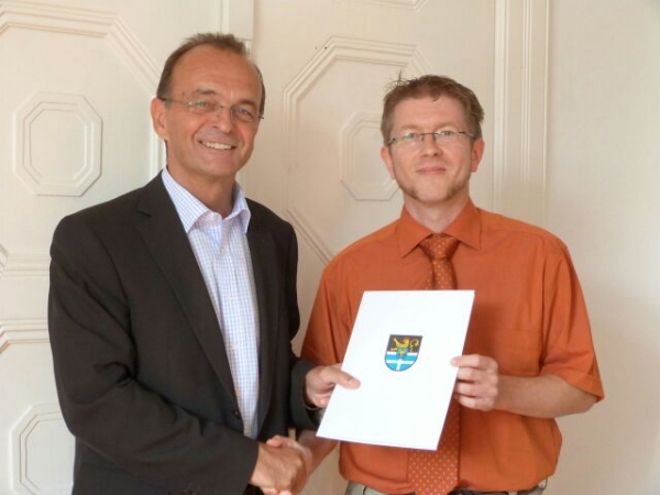 Landrat Dr. Brechtel und Erik Kornatzki