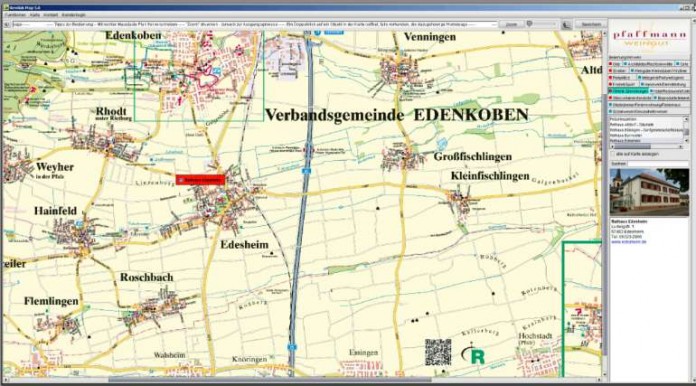 Der interaktive Internetplan der Verbandsgemeinde Edenkoben ist auf den Internetseiten www.vg-edenkoben.de und www.werke.org zu finden.