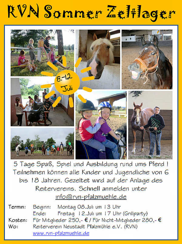 Plakat mit der Zeltlagerankündigung