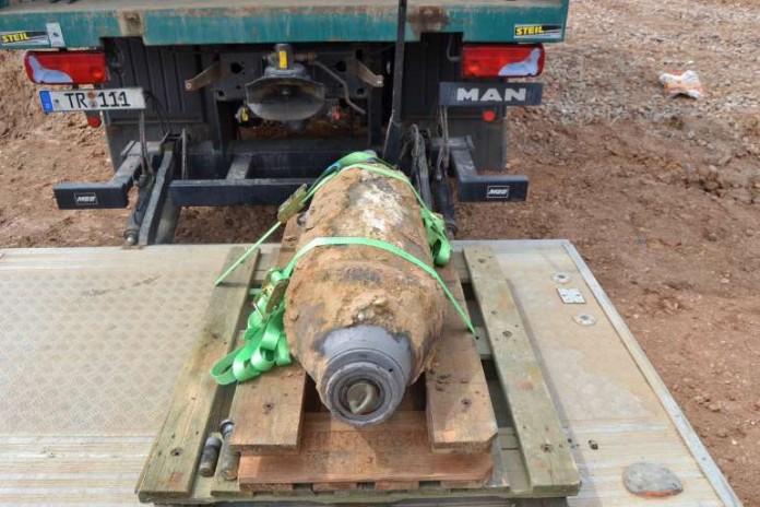 Die Bombe nach der Entschärfung.