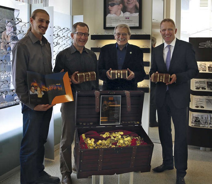 Jörg Hormann, Heidelberger Wirtschaftsförderung; Volker Dieterich, Vorstandsvorsitzender Citymarketingverein Pro Heidelberg e.V., Albertus Bujard, Obdach e.V., Mike de Vries, Geschäftsführer Heidelberg Marketing GmbH.