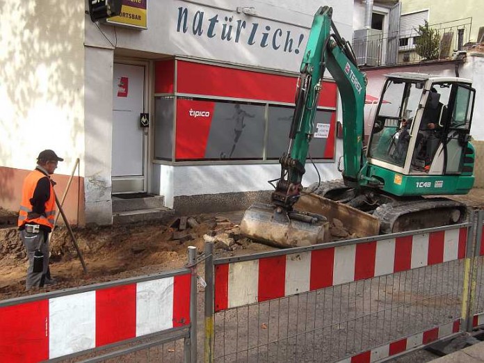 Bauarbeiten in der Viernheimer Innenstadt.