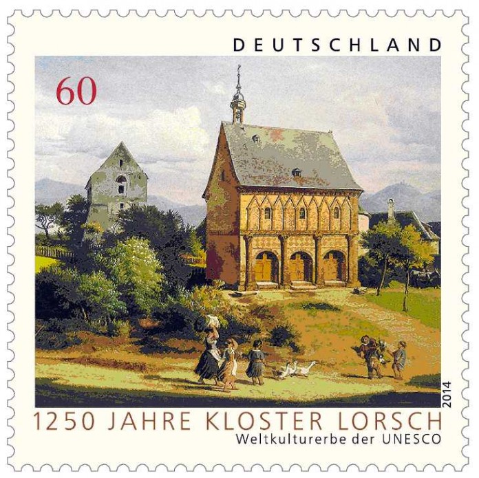 Der ganze Stolz von Lorsch: Die neue Lorscher Briefmarke.