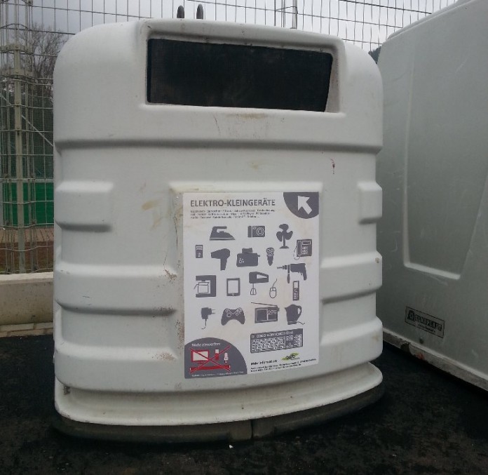 Seit Januar 2014 auf dem SBK-Parkplatz zu finden: ein Container für Elektroschrott.