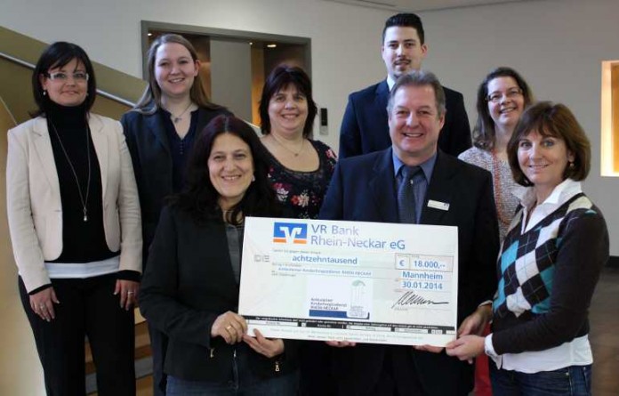 Viel Herzblut haben die Mitarbeiter der Volksbank Rhein-Neckar e.G. investiert um die Spendensumme von letztlich 18.000 Euro zu erreichen